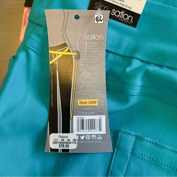 Slim-Station Ankle Pant slims tummy thighs and rear women’s Plus Size 24W NWT - Picture 10 of 11